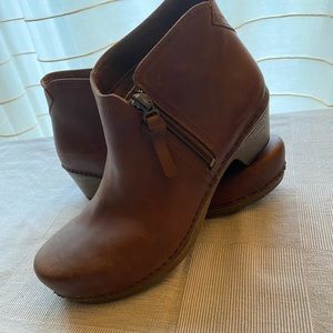 Brown leather Dansko booties